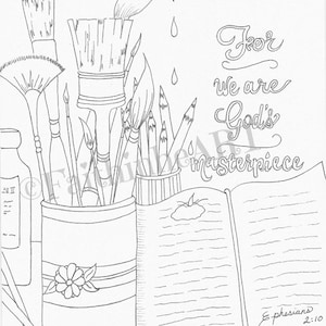 Hand-Drawn Ephesians 2:10 - Instant Download