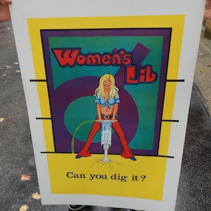 Vintage NOS Original 1970's Women's Lib Poster Home Decor Art Print Original Hombres Mujeres Regalo de cumpleaños Retro MCM Pintura Impresiones Arte de pared