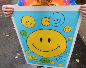 Amazing 1969 Iconic Smiley Poster Vintage Original Psychedelic