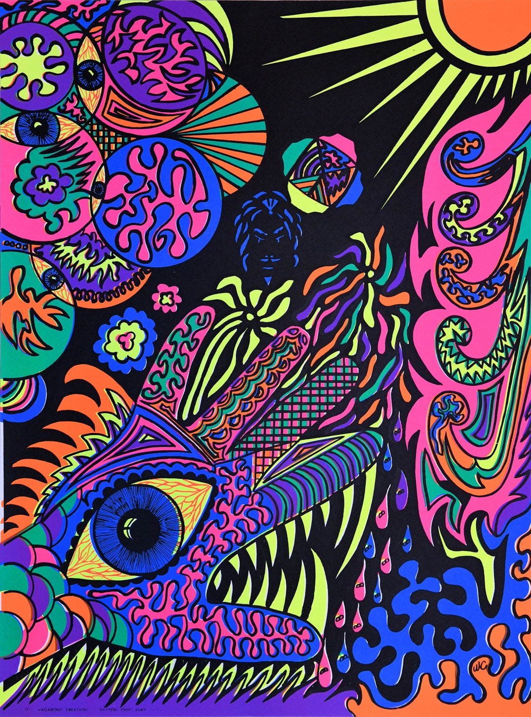Poster Blacklight Trippy Astratto 50x70cm Poster Astratto Blacklight  Psichedelico 50x70cm - Stampe Su Tela Trippy Per Decorazione Parete Moderna  Arte Psichedelica Soggiorno, image size:1080x1457