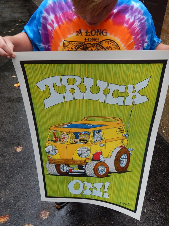 Vintage NOS Original 1971 Truck on Keep on Truckin Poster - Home