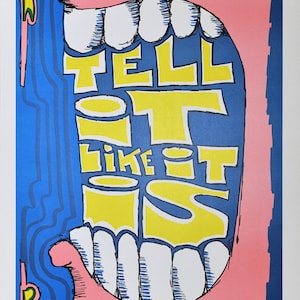 Vintage NOS Original ¡Dígalo como es! Cartel de protesta - Decoración del hogar Impresión de arte Hombres Mujeres Regalo de cumpleaños Retro MCM Pintura Impresiones Arte de la pared