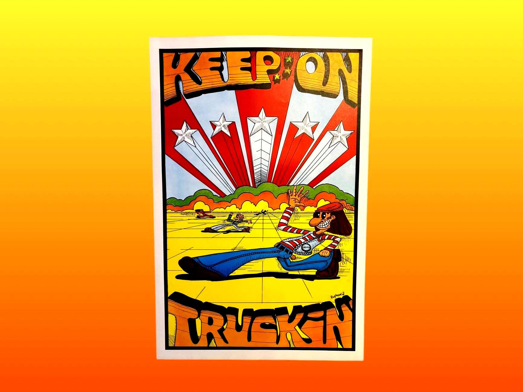 Vintage Hippy Poster 1970's 
