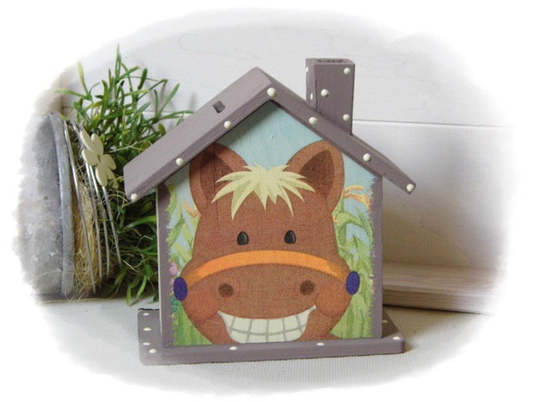 Money Box House With Horse and Name, Children's Money Box, Girl