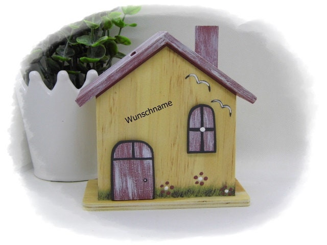 XL Spardose Haus mit Namen Holzdeko Kinderspardose Etsy.de