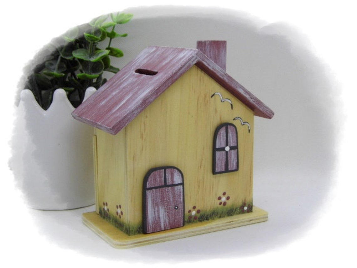 XL Spardose Haus mit Namen Holzdeko Kinderspardose Etsy.de