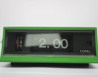 COPAL デジタルアラームクロック RP-200 完全に改装された、明るい緑色の Copal RP200 フリップ式目覚まし時計
