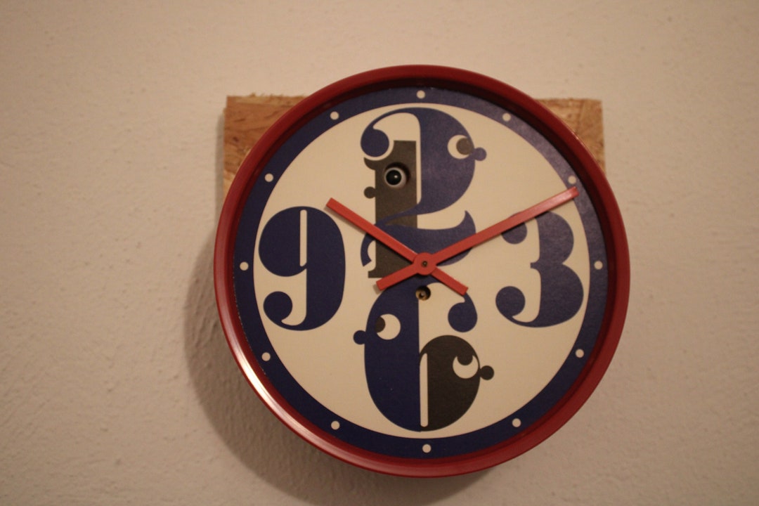 1960s Funky Japanese Wind up Wall Clock, Brand New in Original Box