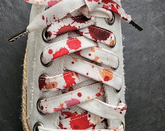Halloween Shoelaces Horror Blood Spatter Splatter Costume Shoelaces Bloody White Shoelaces, Adult Halloween Costume