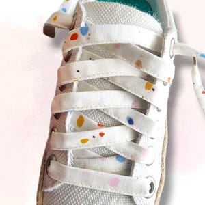 Terrazzo Ink Paint Splatter Print Flat Cotton Shoelaces
