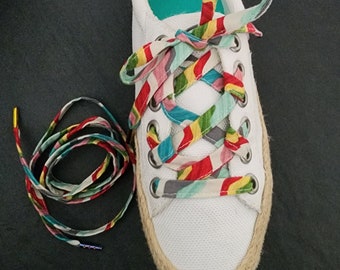 Multicolor Flat Cotton Sneaker Shoelaces