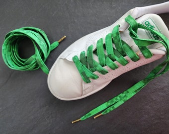 Green Squares Grass Block Shoelaces