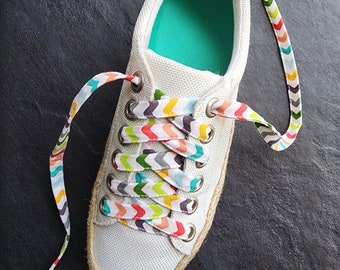 Squiggle Waves Flat Cotton Shoelaces