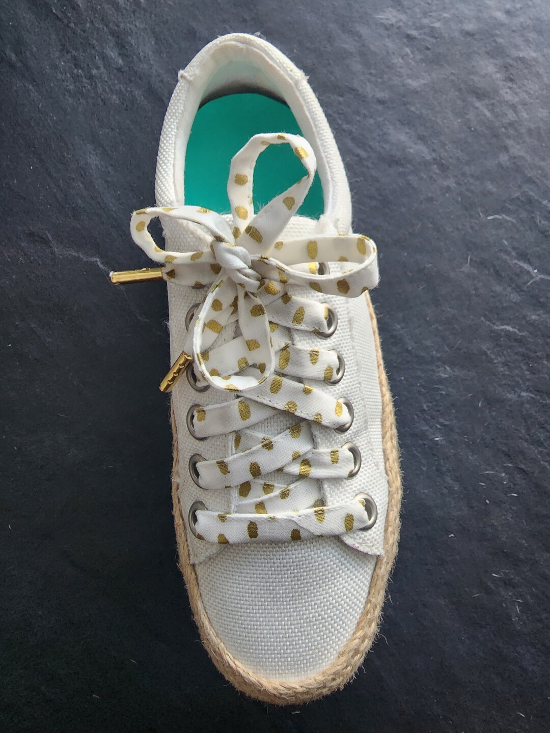 Bride or Bridesmaid Gold and Cream Shoelaces Gift for Wedding Etsy