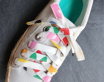 Shoelaces Abstract Shapes Patterened Flat Cotton Shoelaces Bright Cowprint Shoelaces Warm  Colors