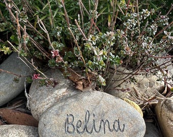 Engraved river rock memorial | grief gift | grave marker | Garden stone | dog loss | cat loss | pet loss | celebration of life | memorial
