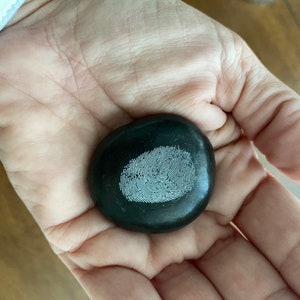 Engraved Fingerprint Memorial Pebble: Personalized Remembrance Gift
