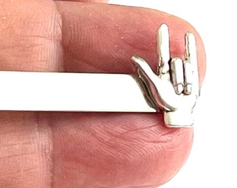 I love you hand sign Tie Clip Pins, Tie bar / P11
