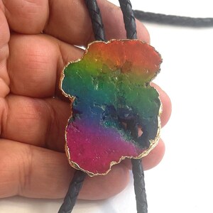 AGATE Bolo Tie - Personalized Cord Color , length , and tips