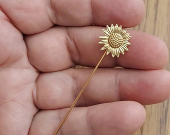 Amazing Details SUNFLOWER Stick Pin Lapel Pin Tack Pin Tie Pin / P01