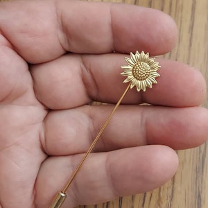 Amazing Details SUNFLOWER Stick Pin Lapel Pin Tack Pin Tie Pin / P01