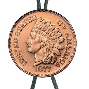1 Unze Kupferrund - 1877 Indian Head Cent bolo tie