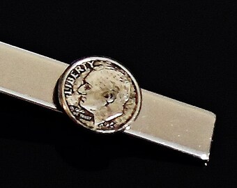 70th Birthday Gift Anniversary Gift 1949 1950 1948 Dime Tie Bar Clasp Tie Tack Gifts For Him Mens Accessories