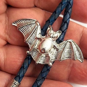 Handmade Amazing Design BAT Bolo Tie - Personalized Cord Color , length , and tips /T17