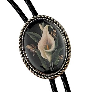 FLOWER  Bolo Tie - Personalized Cord Color ,length , and tips /FL1