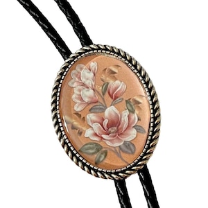 FLOWER  Bolo Tie - Personalized Cord Color ,length , and tips /FL1