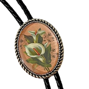 FLOWER  Bolo Tie - Personalized Cord Color ,length , and tips /FL1
