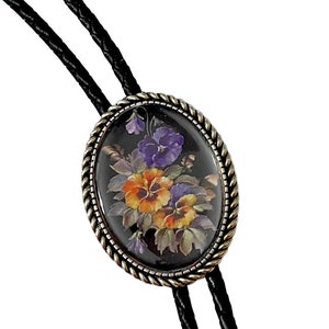 FLOWER  Bolo Tie - Personalized Cord Color ,length , and tips /FL1