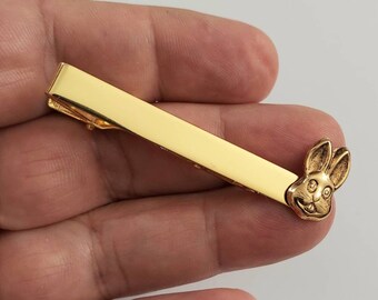 Vintage Bunny and Man Tie Clip Unusual Tie Clip Tie Clips Gun Tie Clip Funny Tie Clip Cartoon Bunny Tie Clip Unisex Tie Clip