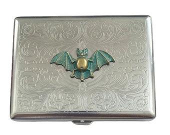 Stainless Steel Bat Cigarette Case Business Card ID Holder /T17