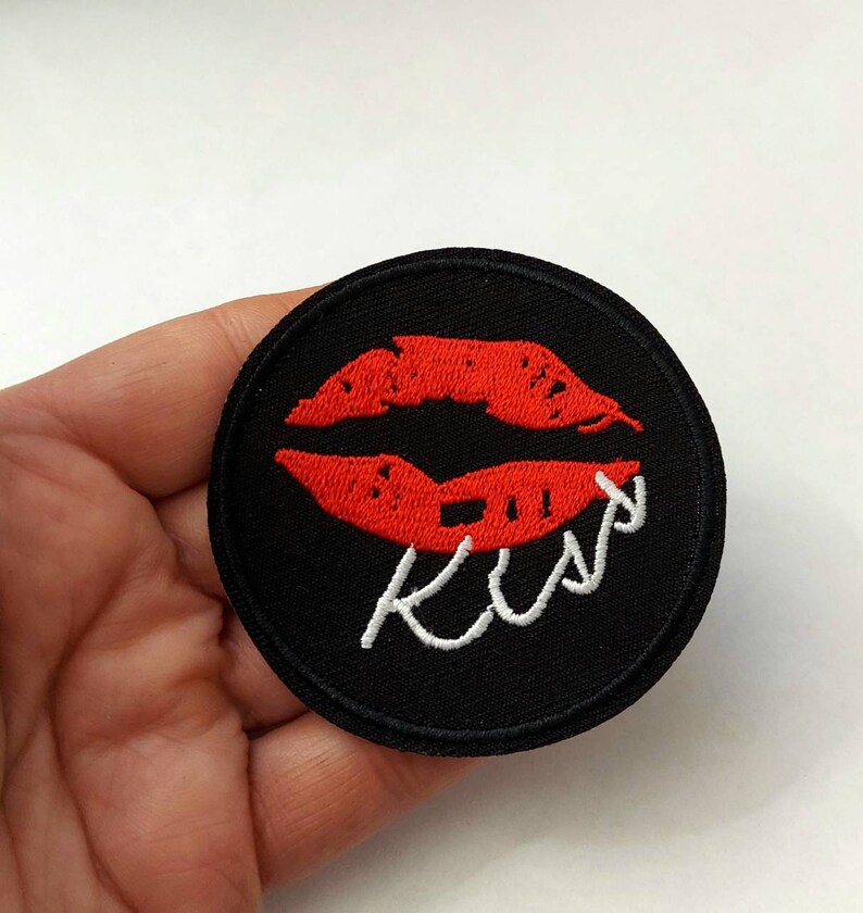 Kiss Patch Iron On Patch Embroidered Patch Jacket Patch Etsy