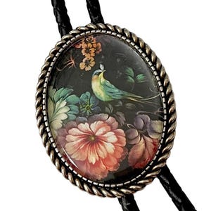 FLOWER  Bolo Tie - Personalized Cord Color ,length , and tips /FL4