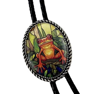 Frog  Bolo Tie - Personalized Cord Color , length , and tips /A10