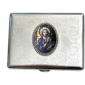Mary - Jungfrau Maria katholisch Edelstahl Zigarettendose Etui Top-Qualität /R2