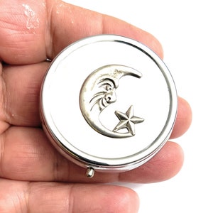 Rare Celestial moon Star Compartment Pill Box  Container  / T18