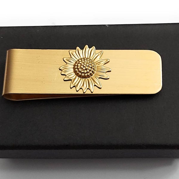 SUNFLOWER Stainless steel Money Clip / P01