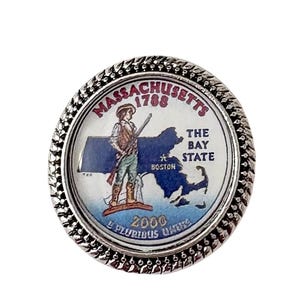 Massachusetts US State brooch / Tack Pin
