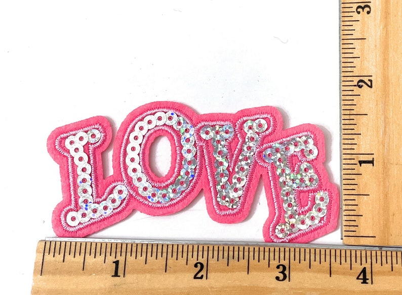 Sequin Love Patch Iron On Patch Embroidered Patch Jacket Patch Clothes Patch Applique 75