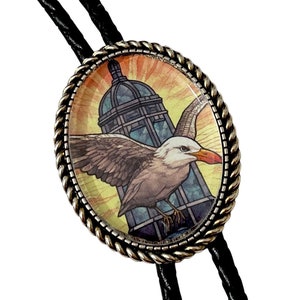 Seagull Bird   Bolo Tie - Personalized Cord Color ,length , and tips /B01