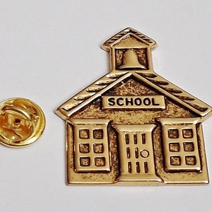 Detalles asombrosos PIN DE SOLAPA DE LA CASA DE LA ESCUELA PIN DE tachuela / P50