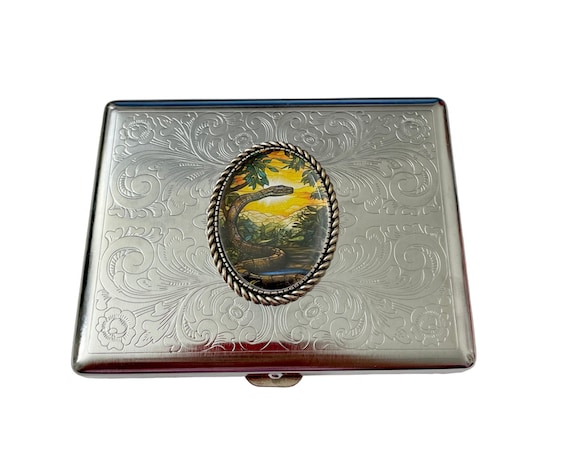 snake cigarette holder Stainless Steel SNAKE Cigarette Case Business Card ID Holder /A05