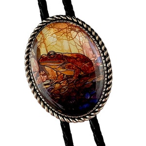 Frog   Bolo Tie - Personalized Cord Color ,length , and tips /A06