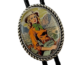 Western Cowgirl Bolo Tie - Personalized Cord Color ,length , and tips