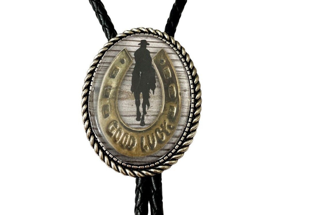 BYM Cravate Bolo Western Homme Classique Plaqué Or Lettres Cowboy