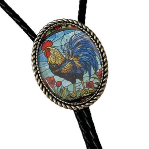 Rooster  Bolo Tie - Personalized Cord Color ,length , and tips