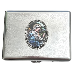 Mary - Jungfrau Maria katholisch Edelstahl Zigarettendose Etui Top-Qualität /R2